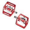 Pedale con lucchetto per bicicletta RACEWORK M215 per pedale piatto in lega di alluminio SPD senza clip (rosso)