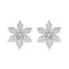 Orecchini a forma di fiocco di neve in argento sterling S925 ossidato (SCE1841)