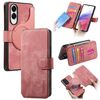 Per Samsung Galaxy S25 Edge 5G CaseNeo MagSafe RFID Antifurto Retro Custodia in Pelle per Telefono (Rosa)