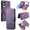 Per Samsung Galaxy S25 Edge 5G CaseNeo MagSafe RFID Antifurto Custodia in pelle retrò per telefono (viola)