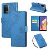 Custodia in pelle con 3 slot per carte di credito e motivo a fiori di rosa per OPPO A94 4G / F19 Pro (blu)