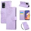 Custodia in pelle con 3 slot per carte di credito e motivo a fiori di rosa per OPPO A94 4G / F19 Pro (viola)