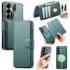 Custodia per Samsung Galaxy S25+ 5G, custodia Neo Finger Grip Strap MagSafe in pelle (verde)