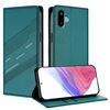 Per Samsung Galaxy F06 5G / M06 5G Custodia per telefono in pelle retrò con portafoglio multifunzionale in rilievo (verde scuro)