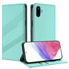 Per Samsung Galaxy F06 5G / M06 5G Custodia per telefono in pelle retrò con portafoglio multifunzionale in rilievo (verde menta)
