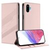 Per Samsung Galaxy F06 5G / M06 5G Custodia per telefono in pelle retrò con portafoglio multifunzionale in rilievo (rosa)