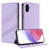 Per Samsung Galaxy F06 5G / M06 5G Custodia per telefono in pelle retrò con portafoglio multifunzionale in rilievo (viola chiaro)