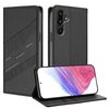 Per Samsung Galaxy F16 5G / M16 5G Custodia per telefono in pelle retrò con portafoglio multifunzionale in rilievo (nero)