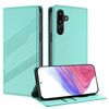 Per Samsung Galaxy F16 5G / M16 5G Custodia per telefono in pelle retrò con portafoglio multifunzionale in rilievo (verde menta)