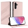 Per Samsung Galaxy F16 5G / M16 5G Custodia per telefono in pelle retrò con portafoglio multifunzionale in rilievo (rosa)