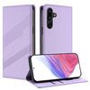 Per Samsung Galaxy F16 5G / M16 5G Custodia per telefono in pelle retrò con portafoglio multifunzionale in rilievo (viola chiaro)