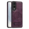 Per Samsung Galaxy S25 Edge 5G Custodia multifunzione MagSafe PU per telefono (viola scuro)