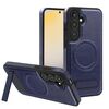 Per Samsung Galaxy S25 5G Custodia per telefono con supporto multifunzione MagSafe PU (blu reale)