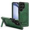 Per Samsung Galaxy S24 Ultra 5G Custodia per telefono con supporto multifunzione MagSafe PU (verde)