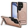 Per Samsung Galaxy S24 Ultra 5G Custodia per telefono PU con supporto multifunzione MagSafe (oro rosa)
