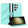 Per Samsung Galaxy S25 Ultra 5G Custodia per telefono in pelle retrò con portafoglio e ventosa laterale multifunzionale in rilievo (verde menta)