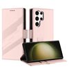Per Samsung Galaxy S25 Ultra 5G Custodia per telefono in pelle retrò con portafoglio con ventosa laterale multifunzionale in rilievo (rosa)