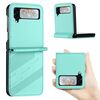 Per Samsung Galaxy Z Flip3 5G Custodia per telefono in pelle retrò con portafoglio multifunzionale in rilievo (verde menta)