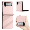 Per Samsung Galaxy Z Flip3 5G Custodia per telefono in pelle retrò con portafoglio multifunzionale in rilievo (rosa)