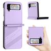 Per Samsung Galaxy Z Flip4 5G Custodia per telefono in pelle retrò con portafoglio multifunzionale in rilievo (viola chiaro)