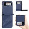 Per Samsung Galaxy Z Flip4 5G Custodia per telefono in pelle retrò con portafoglio multifunzionale in rilievo (blu scuro)