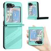 Per Samsung Galaxy Z Flip5 5G Custodia per telefono in pelle retrò con portafoglio multifunzionale in rilievo (verde menta)