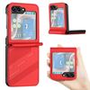 Per Samsung Galaxy Z Flip6 5G Custodia per telefono in pelle retrò con portafoglio multifunzionale in rilievo (rosso)