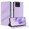 Per Asus Zenfone 11 Ultra Custodia per telefono in pelle retrò multifunzionale con stampa in rilievo (viola chiaro)