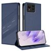 Per Asus Zenfone 11 Ultra Custodia per telefono in pelle retrò multifunzionale in rilievo (blu scuro)