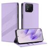 Per Asus ROG Phone 8 Custodia per telefono in pelle retrò con portafoglio multifunzionale in rilievo (viola chiaro)