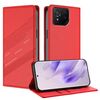 Per Asus ROG Phone 8 Pro Custodia per telefono in pelle retrò con portafoglio multifunzionale in rilievo (rosso)