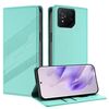 Per Asus ROG Phone 8 Pro Custodia per telefono in pelle retrò con portafoglio multifunzionale in rilievo (verde menta)