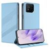 Per Asus ROG Phone 8 Pro Custodia per telefono in pelle retrò con portafoglio multifunzionale in rilievo (azzurro chiaro)