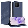 Per Asus ROG Phone 8 Pro Custodia per telefono in pelle retrò con portafoglio multifunzionale in rilievo (blu scuro)