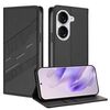 Per Asus Zenfone 10 Custodia per telefono in pelle retrò multifunzionale in rilievo (nero)