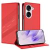 Per Asus Zenfone 10 Custodia per telefono in pelle retrò multifunzionale in rilievo (rosso)