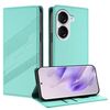 Per Asus Zenfone 10 Custodia per telefono in pelle retrò multifunzionale in rilievo (verde menta)