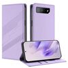 Per Asus ROG Phone 7 Pro Custodia per telefono in pelle retrò con portafoglio multifunzionale in rilievo (viola chiaro)