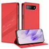 Per Asus ROG Phone 7 Custodia per telefono in pelle retrò con portafoglio multifunzionale in rilievo (rosso)