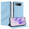 Per Asus ROG Phone 7 Custodia per telefono in pelle retrò con portafoglio multifunzionale in rilievo (azzurro chiaro)