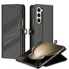 Per Samsung Galaxy Z Fold5 5G Custodia per telefono in pelle retrò con portafoglio multifunzionale in rilievo (nero)