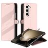 Per Samsung Galaxy Z Fold5 5G Custodia per telefono in pelle retrò con portafoglio multifunzionale in rilievo (rosa)