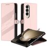 Per Samsung Galaxy Z Fold4 5G Custodia per telefono in pelle retrò con portafoglio multifunzionale in rilievo (rosa)