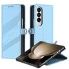 Per Samsung Galaxy Z Fold3 5G Custodia per telefono in pelle retrò con portafoglio multifunzionale in rilievo (azzurro chiaro)