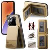 Per Xiaomi 15 Twill Tessuto Pelle Verticale Flip RFID Card Bag Custodia per Telefono (Cachi)