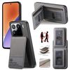 Per Xiaomi 15 Twill Tessuto Pelle Verticale Flip RFID Card Bag Custodia per Telefono (Grigio)
