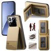 Per Xiaomi 15 Pro Twill Tessuto Pelle Verticale Flip RFID Card Bag Custodia per Telefono (Cachi)