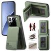 Per Xiaomi 15 Pro Twill Tessuto Pelle Verticale Flip RFID Card Bag Custodia per Telefono (Verde)
