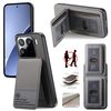 Per Xiaomi 15 Pro Twill Tessuto Pelle Verticale Flip RFID Card Bag Custodia per Telefono (Grigio)