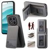 Per Redmi Note 14 Pro+ 5G Twill Tessuto Pelle Verticale Flip RFID Card Bag Custodia per Telefono (Grigio)